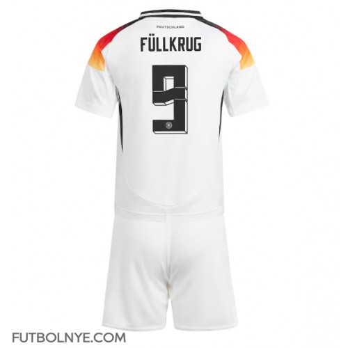 Camiseta Alemania Niclas Fullkrug #9 Primera Equipación para niños Eurocopa 2024 manga corta (+ pantalones cortos)